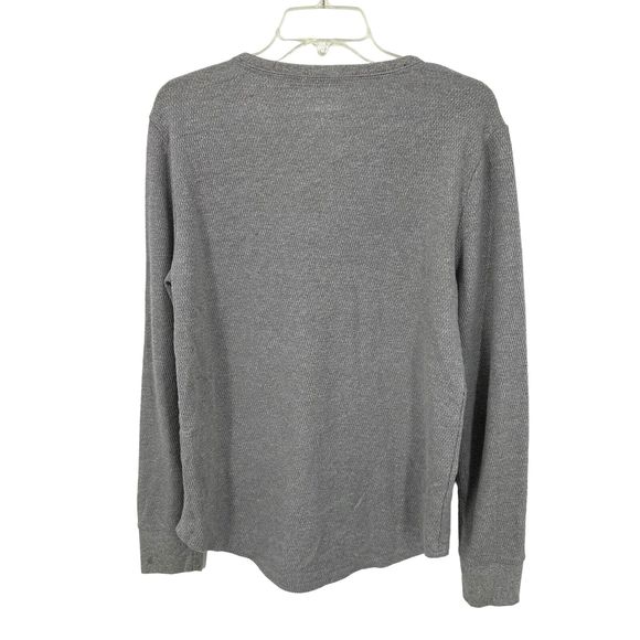 Hollister California Mens Henley Tee Long Sleeve Thermal Pullover Small Gray - Picture 11 of 13